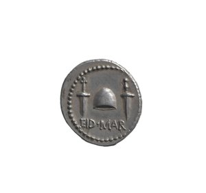 Denarius met het hoofd van Brutus (zilver) door Roman